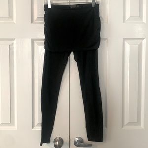 Zella charcoal gray leggings with skirt overlay. Size small